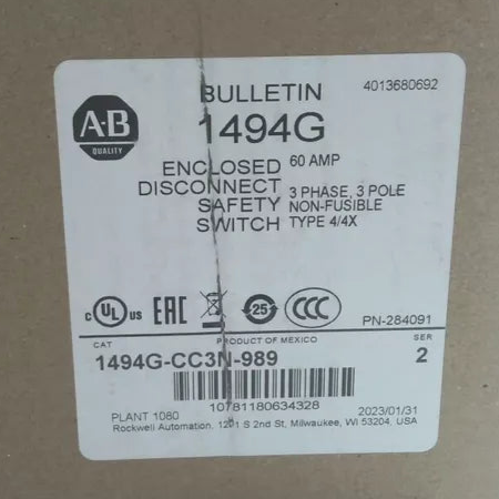 ALLEN BRADLEY 1494G-CC3N-989 SERIE 2