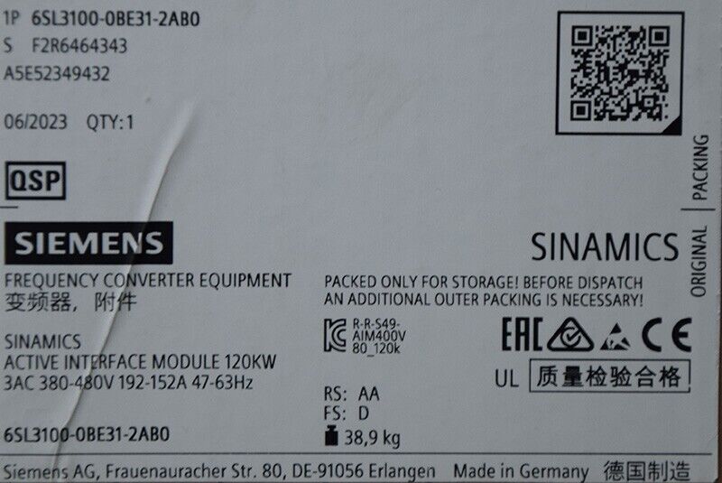 Siemens 6SL3100-0BE31-2AB0