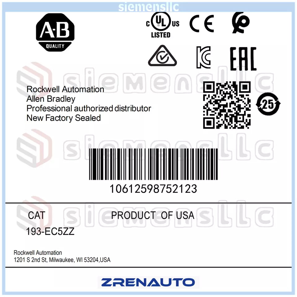 Allen Bradley 193-EC5ZZ Overload Relay